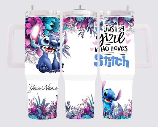 Just a Girl Who Loves Stitch 40 oz Stainless Steel Tumbler - roughramblings
