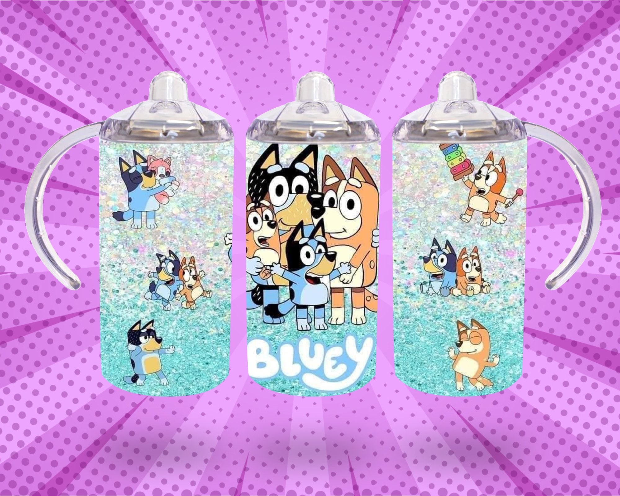 Cartoon Blue Heeler Pup Kids Cup - roughramblings