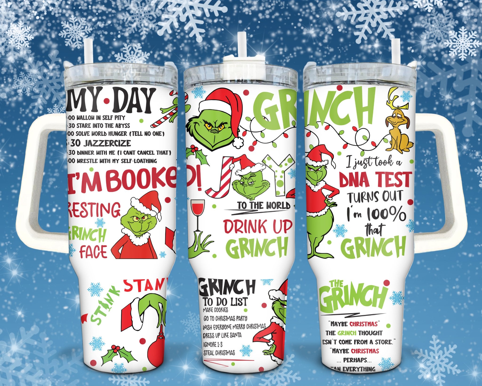 Grinch "I'm Booked" 40 oz Stainless Steel Tumbler - roughramblings