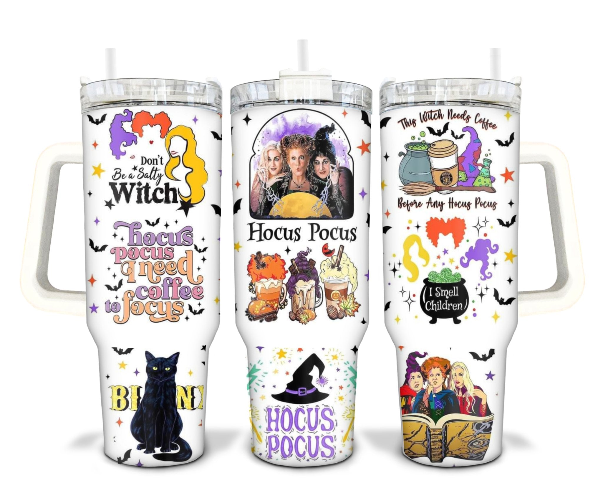 Hocus Pocus Themed 40 oz Stainless Steel Tumbler - roughramblings