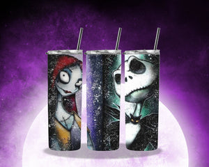 Nightmare Before Christmas Themed 20 oz Stainless Steel Tumbler - roughramblings