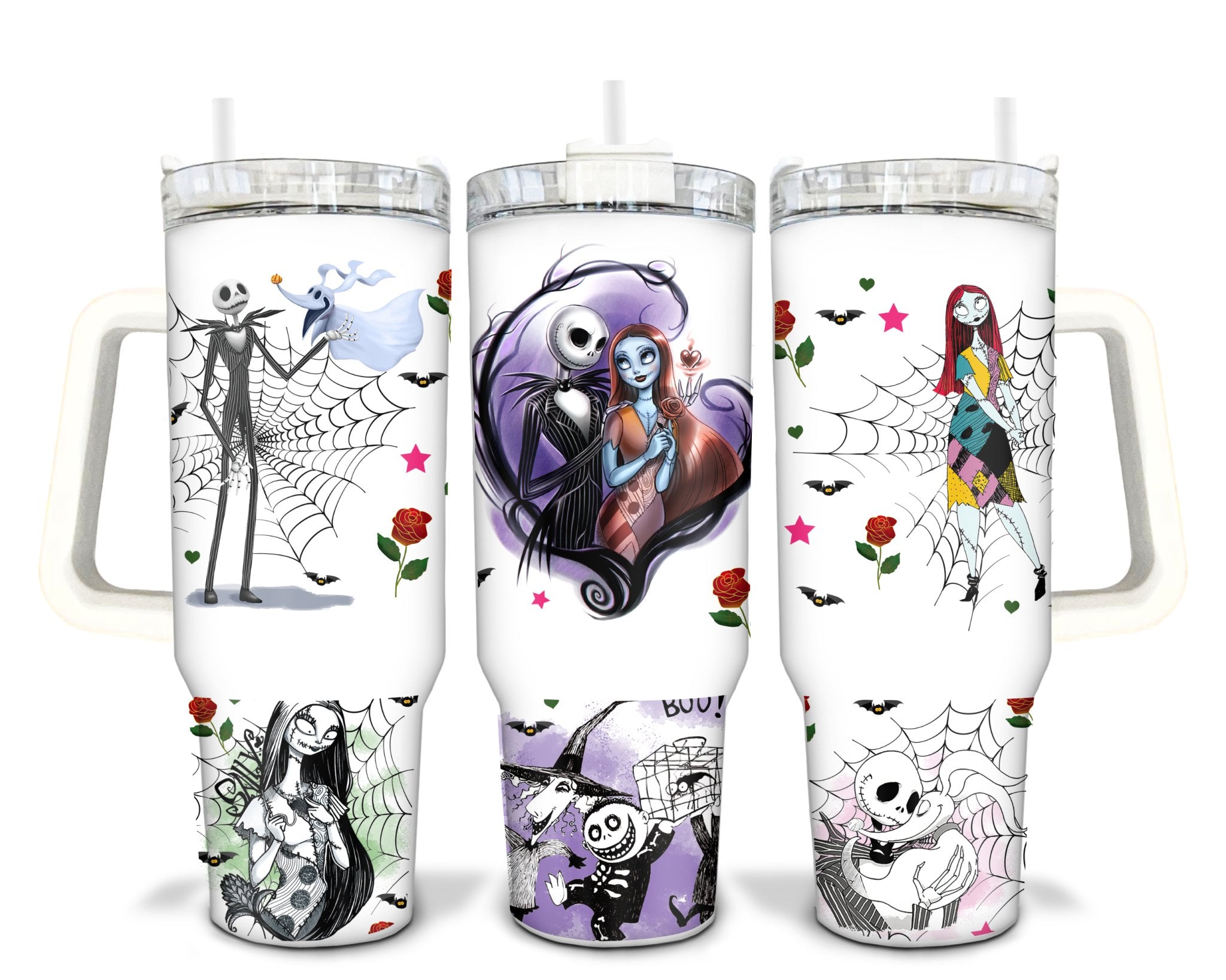 Purple Heart Jack and Sally 40 oz Stainless Steel Tumbler - roughramblings