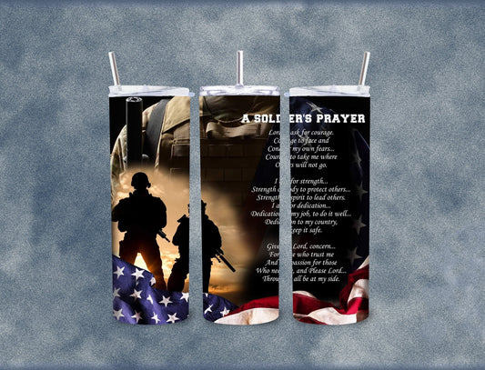 Soldier's Prayer 20 oz Stainless Steel Tumbler - roughramblings